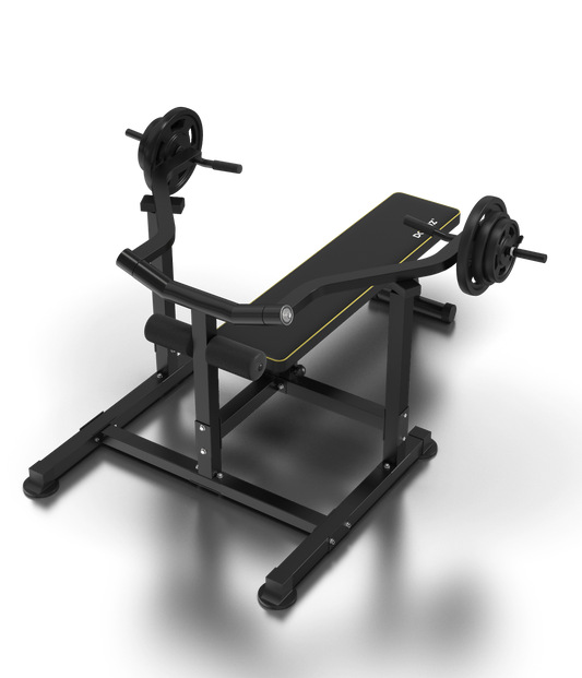 Panca Convergente Inclinabile Regolabile Bench Press Machine Supporto 75kg a lato dischi 28mm