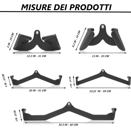 IMPUGNATURA ERGONOMICA Pull Down Bar Access, accessorio per allenamento per palestra, fitness, sollevamento pesi, braccia per allenamento della forza, tricipiti, schiena, spalle