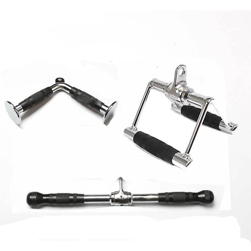 SET IMPUGNATURE PER PULLEY MACHINE - BARRA DRITTA PER TRICIPITI LAT MACHINE - BARRA V CURVA PER TRICIPITI O BICIPITI BODYBUILDING