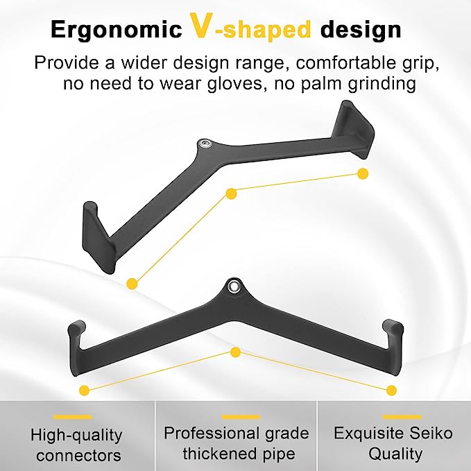 8 ACCESSORY GRIP SET Pull Down Bar Access, Workout Accessory for Gym, Fitness, Weight Lifting, Strength Training Arms, Triceps, Back, Shoulders 
