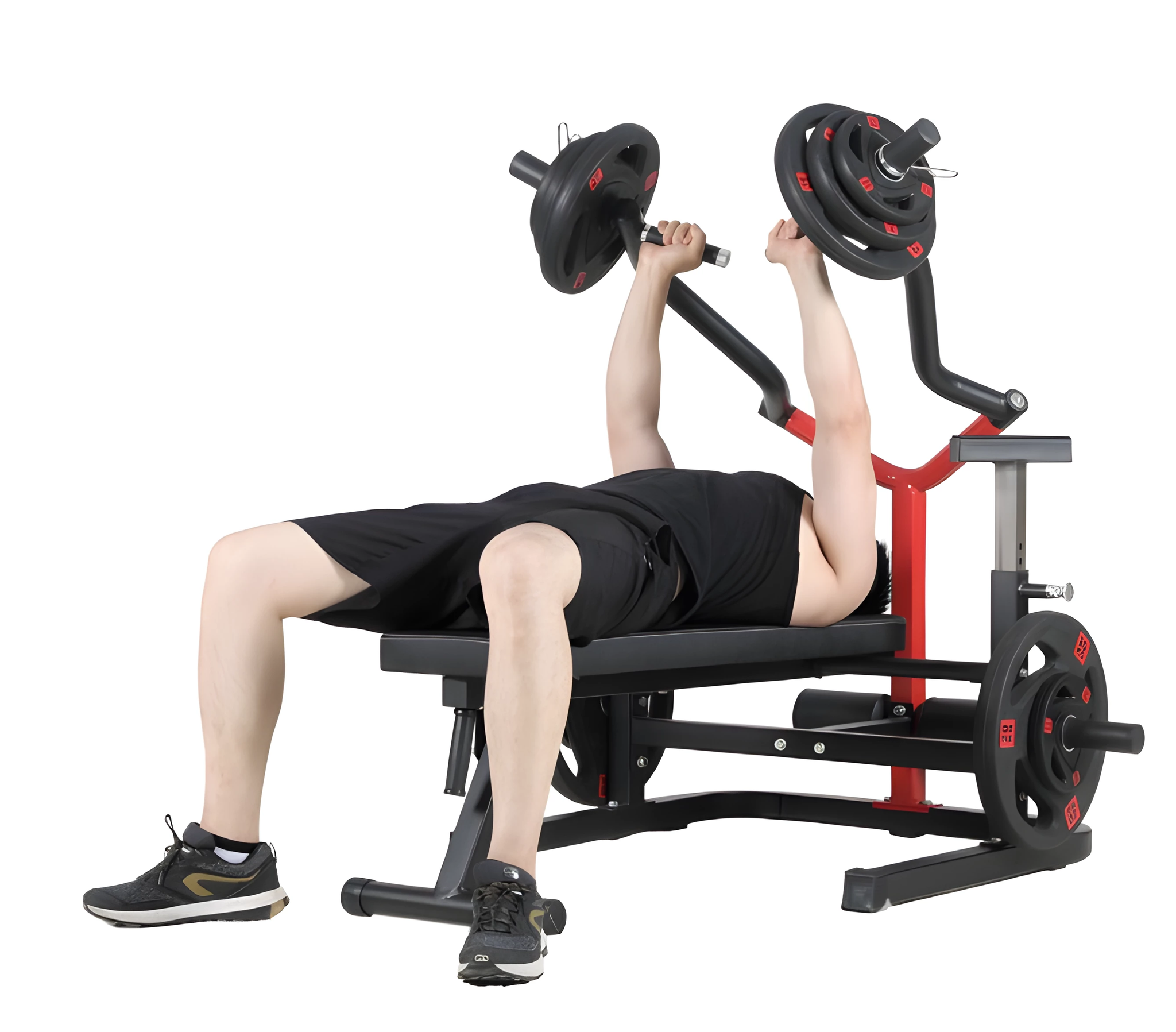 Panca Convergente Inclinabile Regolabile Bench Press Machine Supporto 100kg a lato