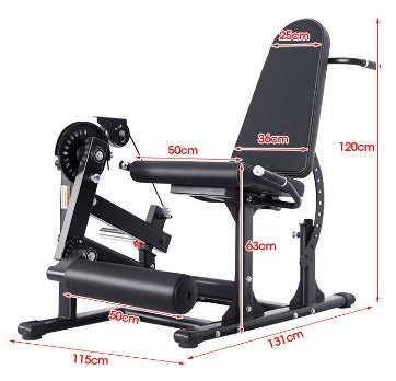 LEG EXTENSION E LEG CURL DA SDRAIATO A CARICO LIBERO CON CARRUCOLA 200KG SUPPORTATI