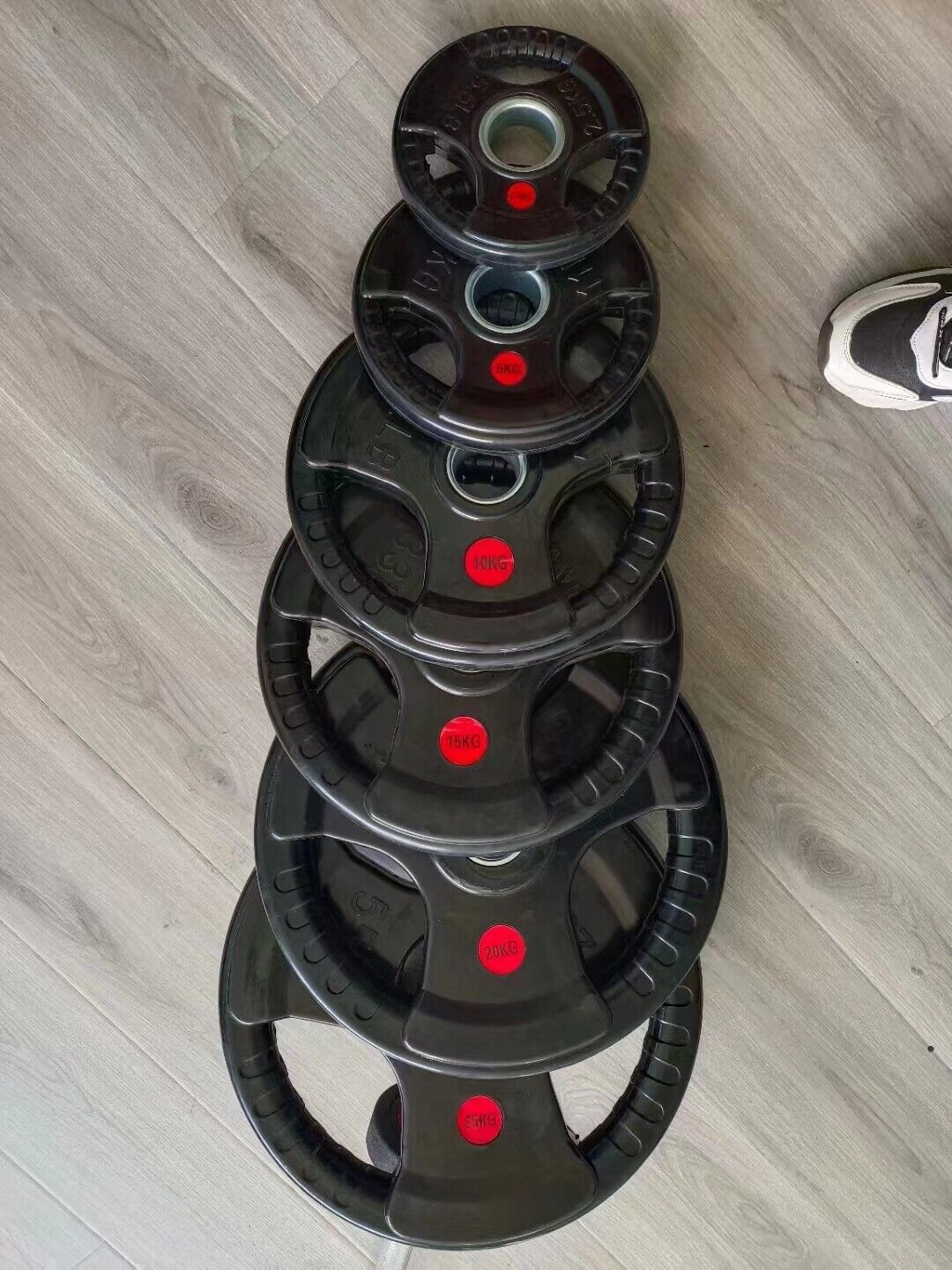 Set Dischi 155kg + Bilanciere Olimpico 50mm Portata fino a 340kg 220cm Palestra Gym Impugnatura Antiscivolo Peso Fisso