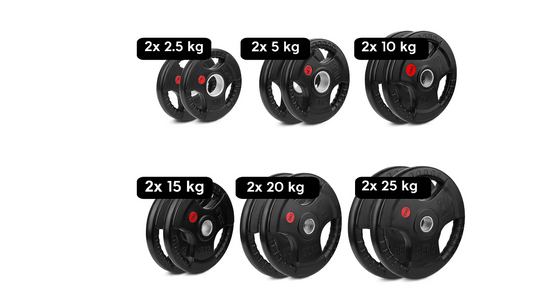 SET DA 2,5KG A 25KG (155KG) Dischi Olimpici Foro da 50 mm Dischi Peso Gommati Palestra Gym Impugnatura Antiscivolo Peso Fisso